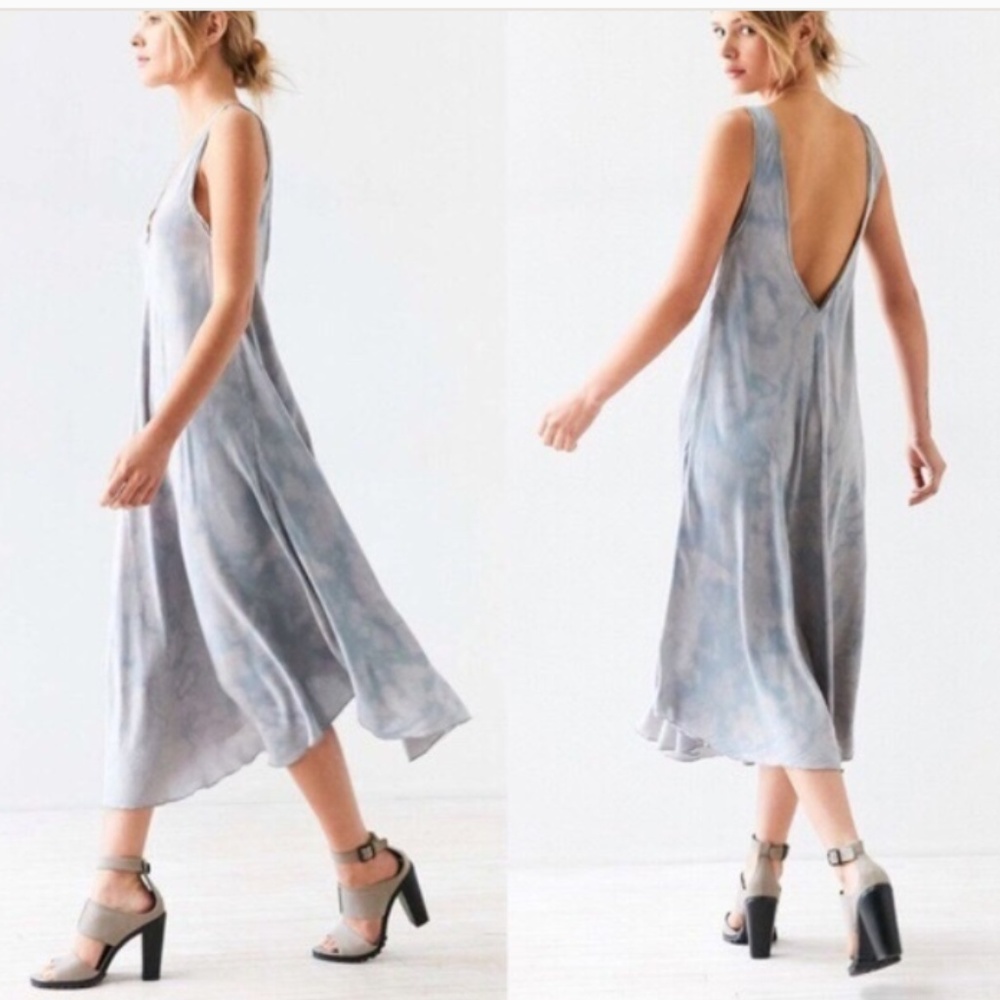 Silence + Noise blue tye dye maxi dress